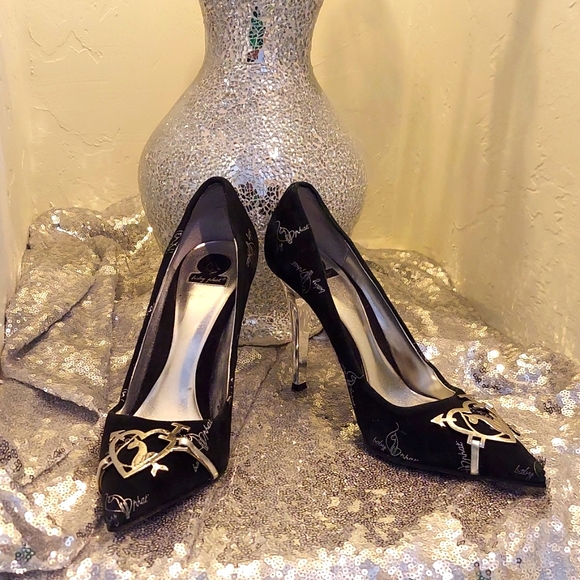Rare Sexy Baby Phat Black & Silver Heels - Picture 3 of 10
